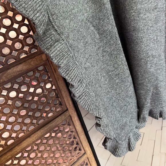 NWT UGG Poncho Sweater Jacey Wool Blend Cowl Turtleneck Gray One Size - Picture 5 of 10